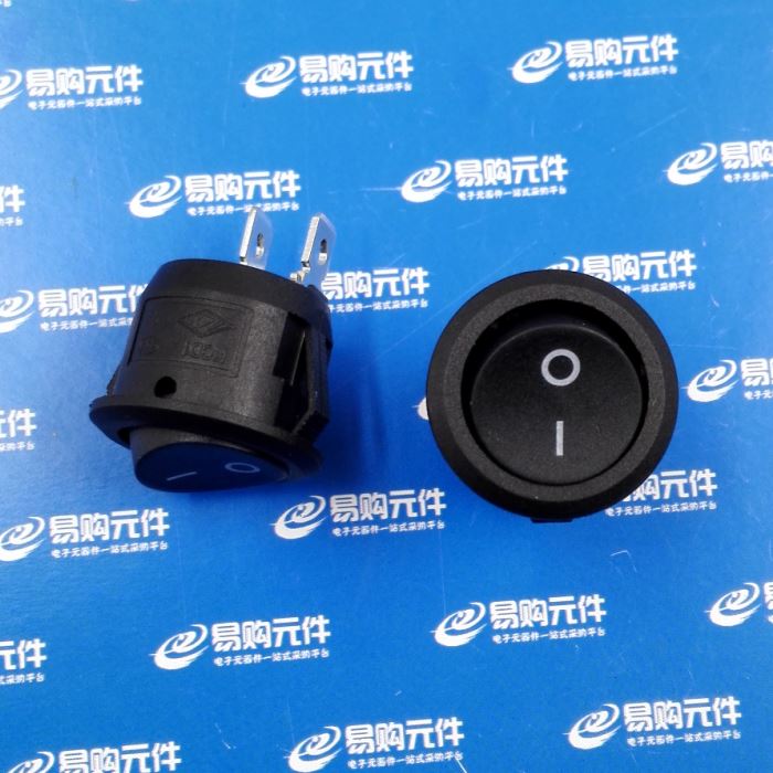 KCD1-105 圆形两脚 船形开关 直插 无灯黑色10A/125V 6A/250V 1个