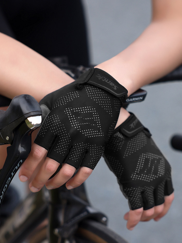 春夏季短指骑行手套 户外运动减震骑行半指手套巴特