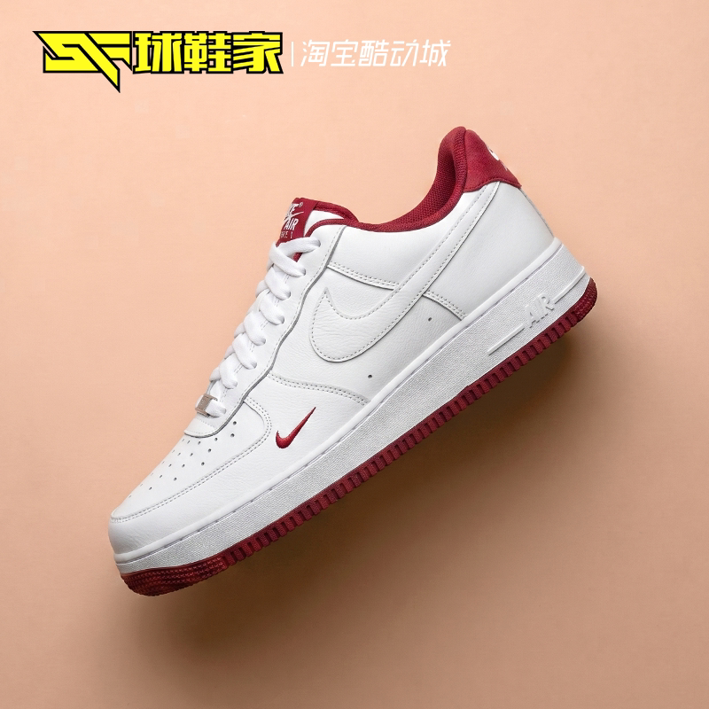 球鞋家 Nike Air Force1 白红空军一号男子运动板鞋 HM9483-100
