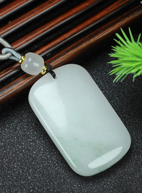 天然天山翠玉石吊坠金丝玉无事牌