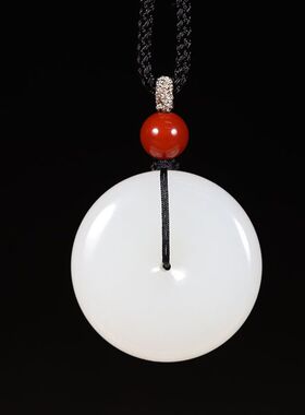 天然保真白玉平安扣吊坠男女玉佩