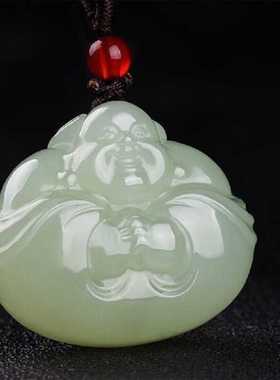 抱抱佛大肚佛项链吊坠天然玉石