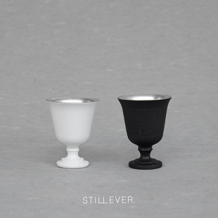 「服部龙也」咖啡杯 黑釉银彩 中号/大号 日本作家器 STILLEVER。