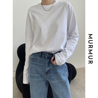 长袖韩版简约纯棉T恤女