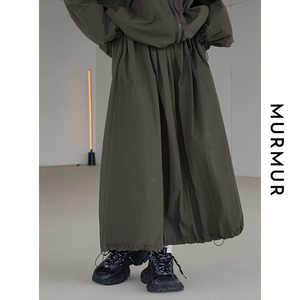 MURMUR中长裙A字裙抽绳半身裙