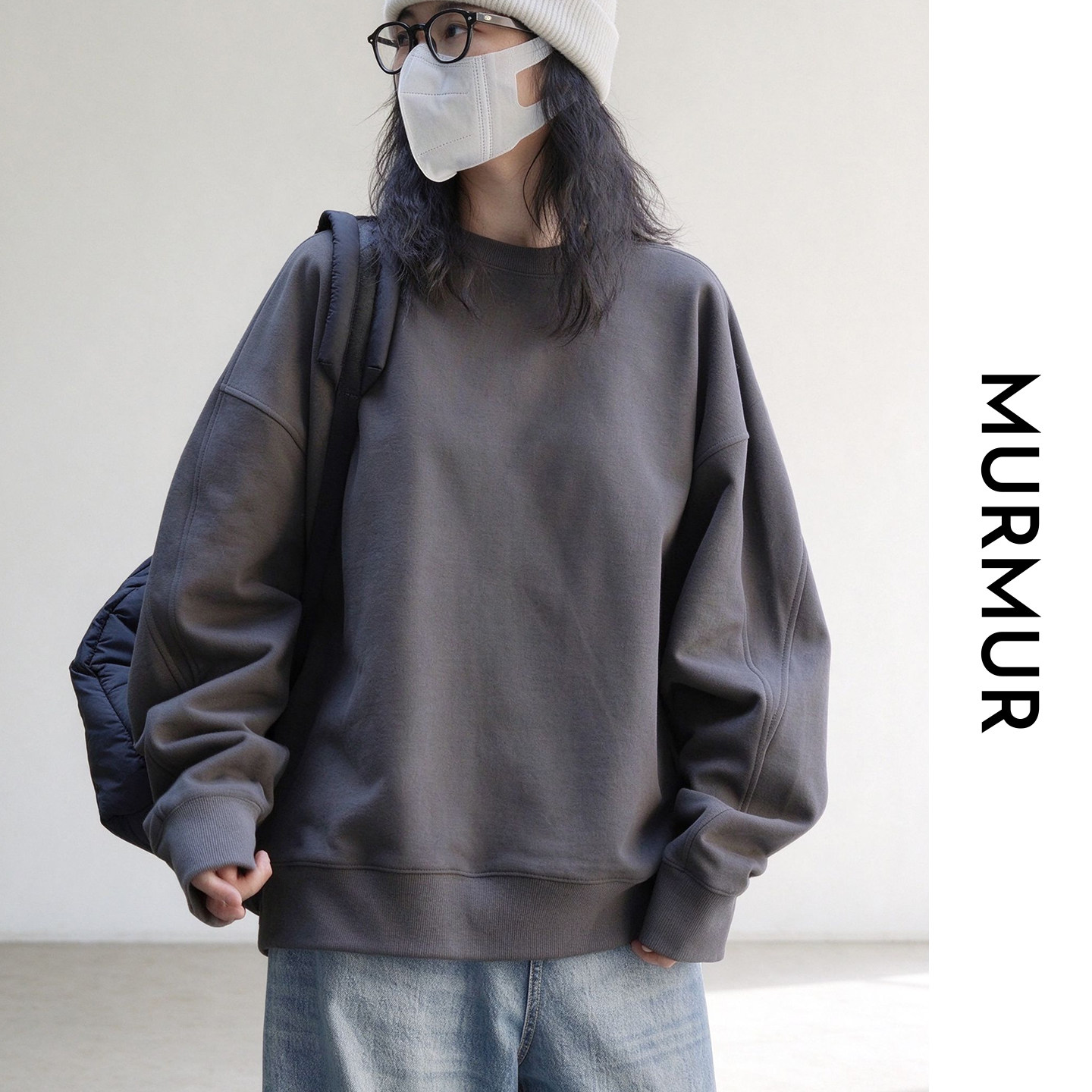MURMUR阔版全棉简约风卫衣