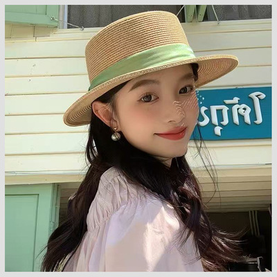 赫本风法式草编防晒可调草帽