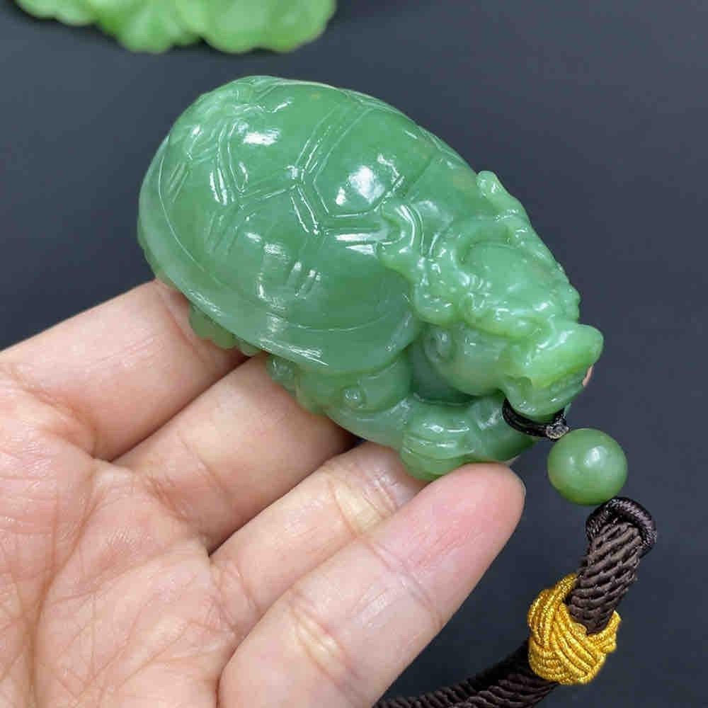碧玉龙龟手把件