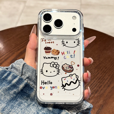 适用于苹果手机壳线条甜甜圈KT猫