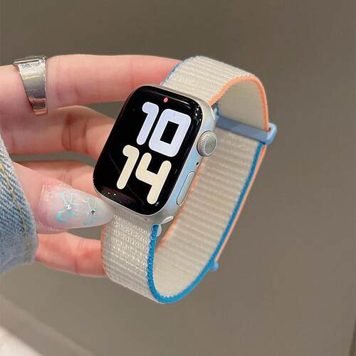 适用iwatch11手表带新款编织尼龙回环s10苹果手表applewatch9/8/7/6代ultra3表带运动透气女夏天se高级男小众