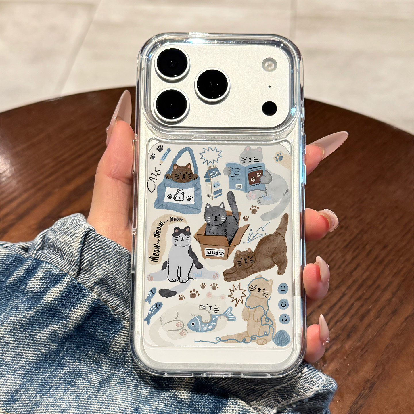 适用苹果17promax手机壳新款iPhone18pro高级感16pro透明硅胶15创意14卡通13外壳涂鸦猫猫12时尚网红男女卡通