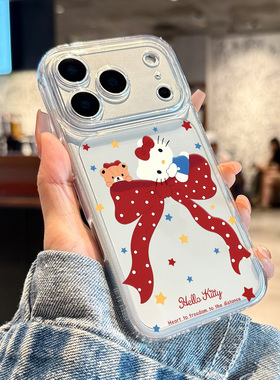 适用苹果17promax手机壳新款iphone17蝴蝶结hellokitty猫16小众17pro高级感14女款13透明ip全包防摔12超火ins