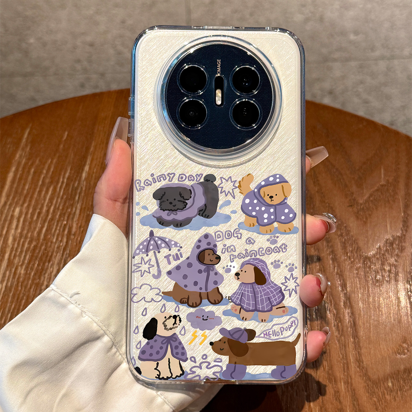 适用于华为mate手机壳雨天狗狗