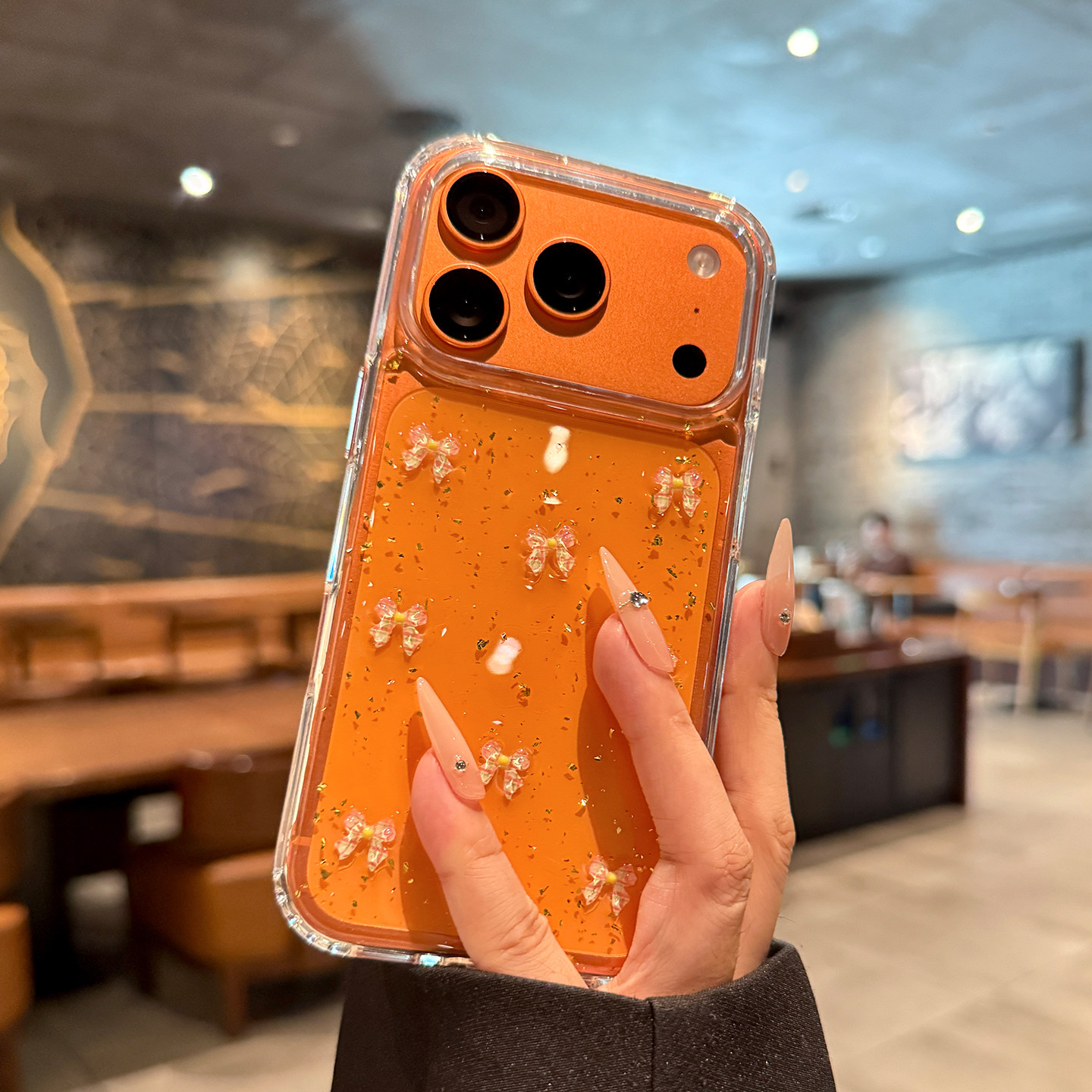 适用苹果17promax手机壳蝴蝶结iPhone17新款17pr