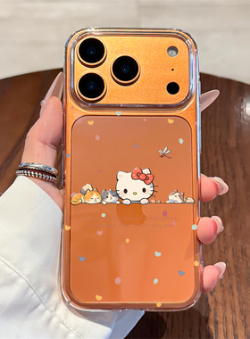 适用苹果17promax手机壳新款波点kt猫iphone17高级感超薄air透明17pro全包防摔16可爱hellokitty小众plus女款