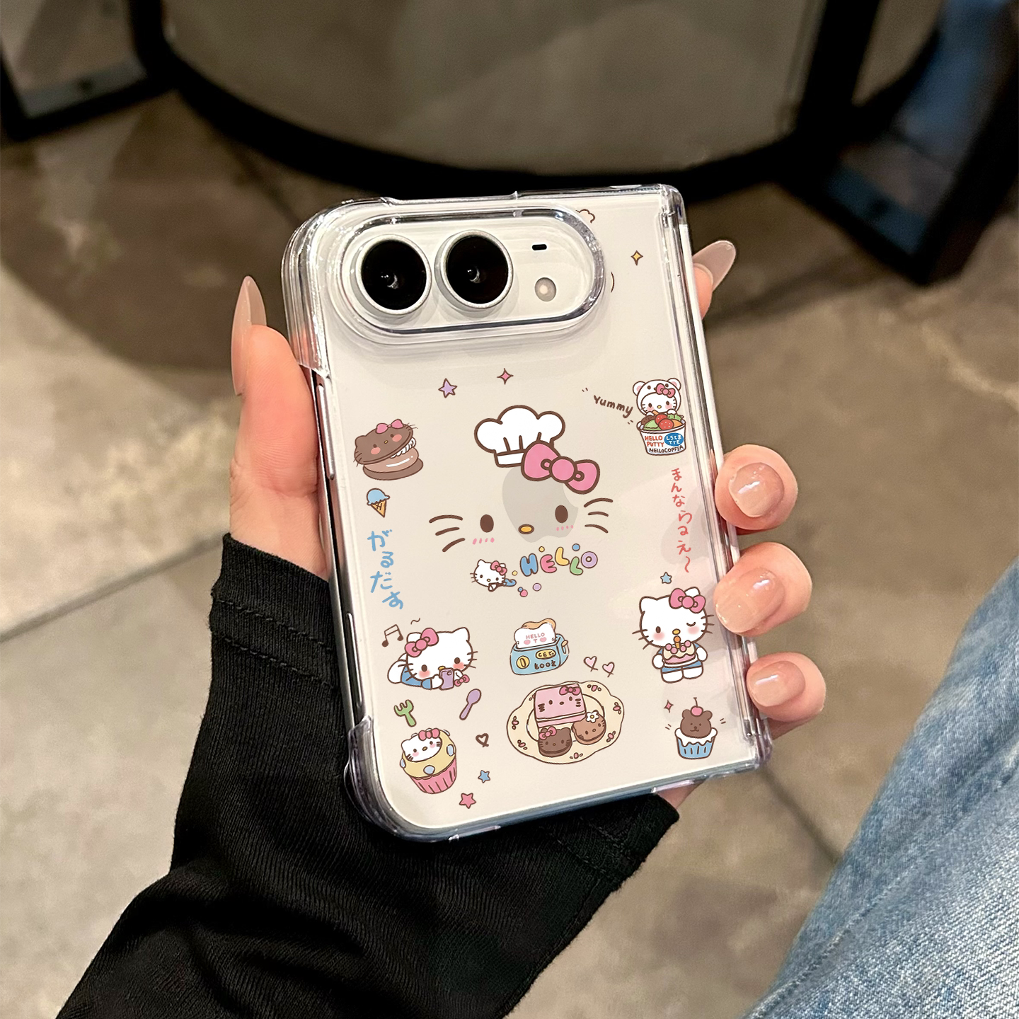 适用苹果折叠手机壳新款卡通KT猫iphone duo高级感创意小众18ultra透明全包超薄防摔18duo女款折叠屏保护套18
