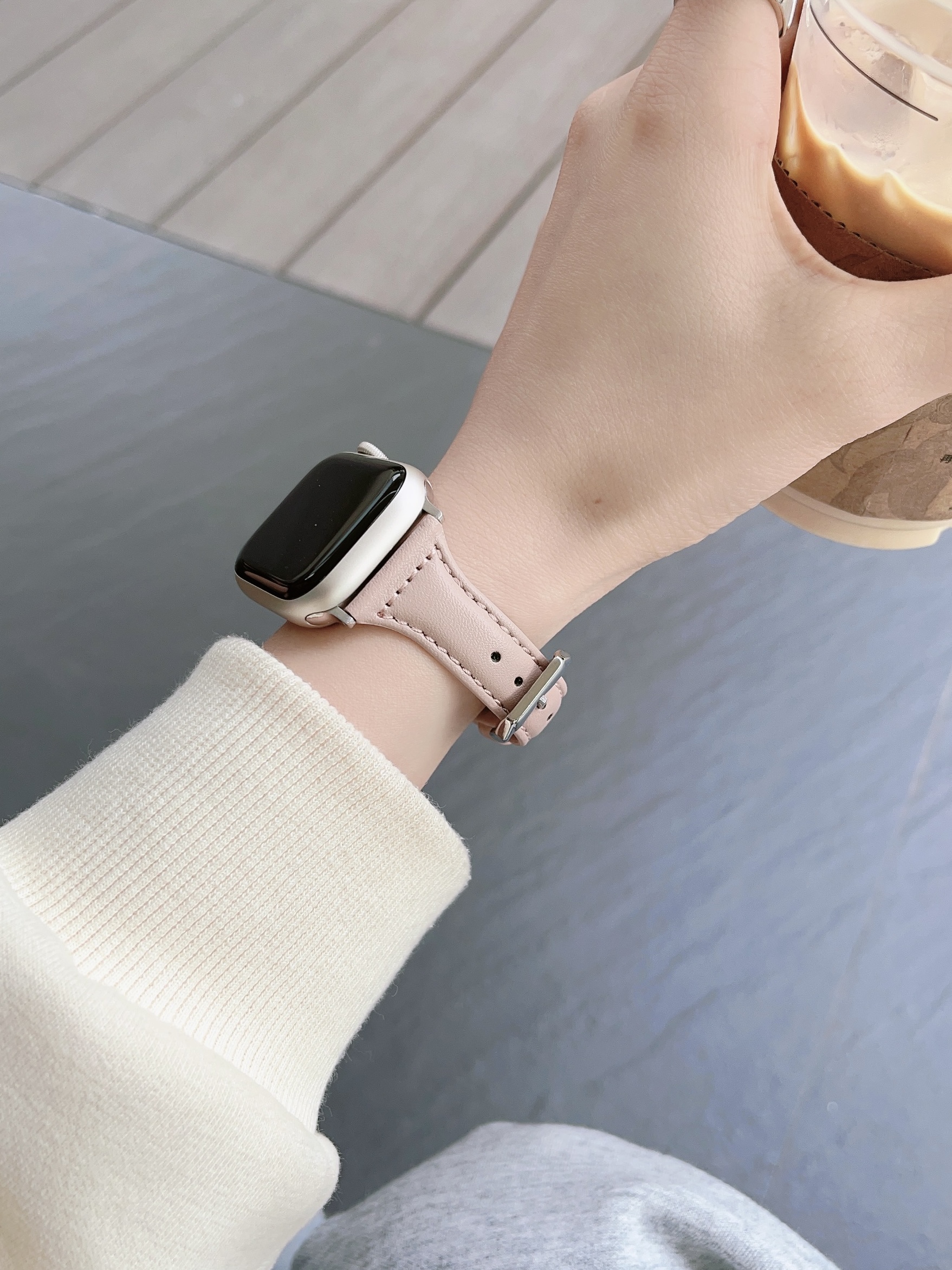 iwatch凹扣瘦身真皮表带
