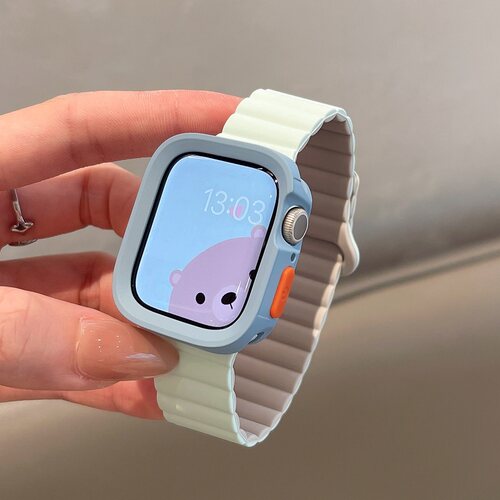 iwatch手表表带磁吸硅胶拼色