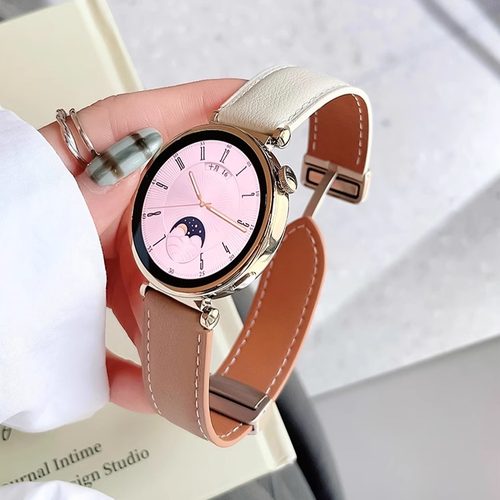 senbo/圣铂平纹真皮磁吸扣表带