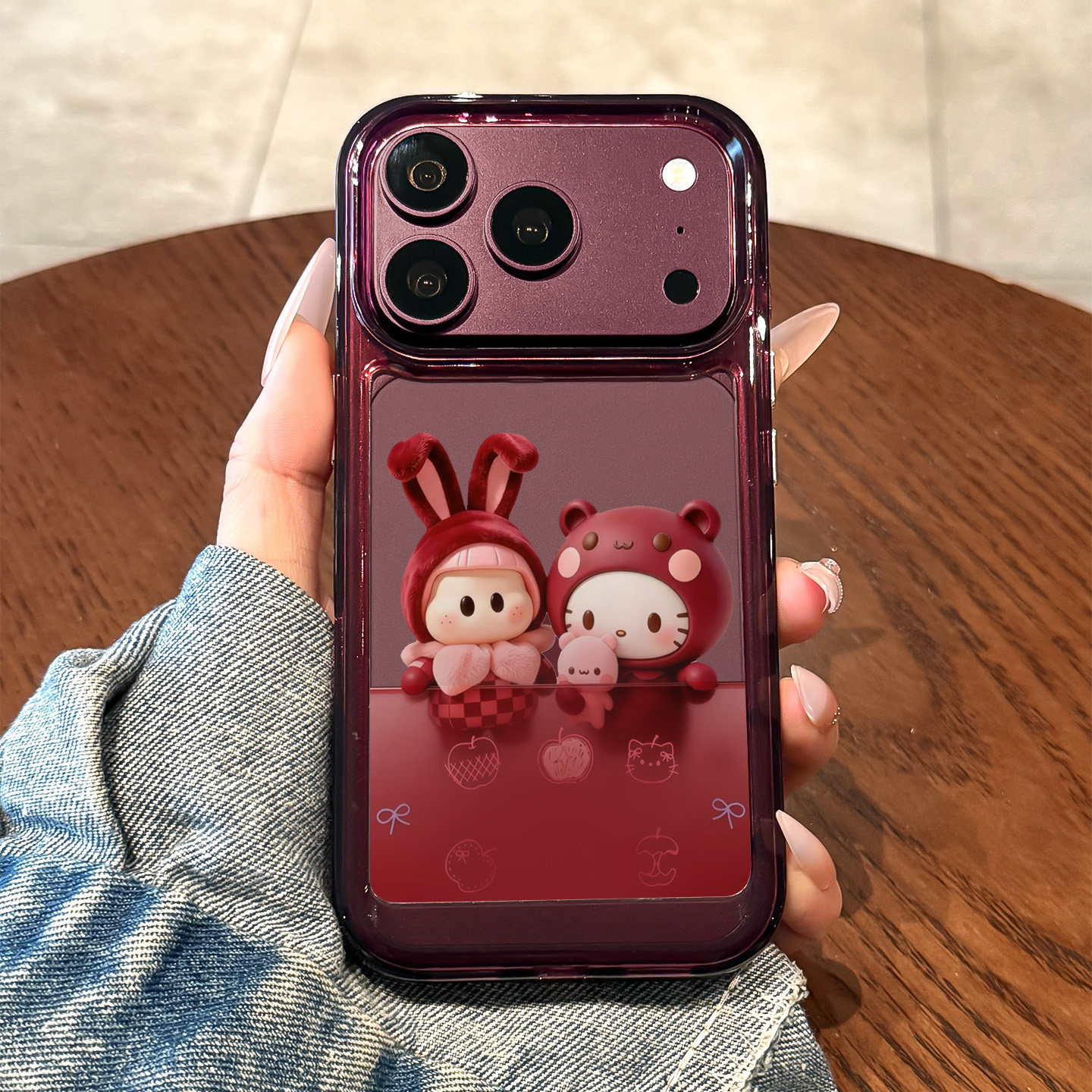 适用于苹果18promax手机壳新款iPhone18pro全包防摔17promax可爱yoyo小猫创意16pro勃艮第酒红卡通女性时尚ip