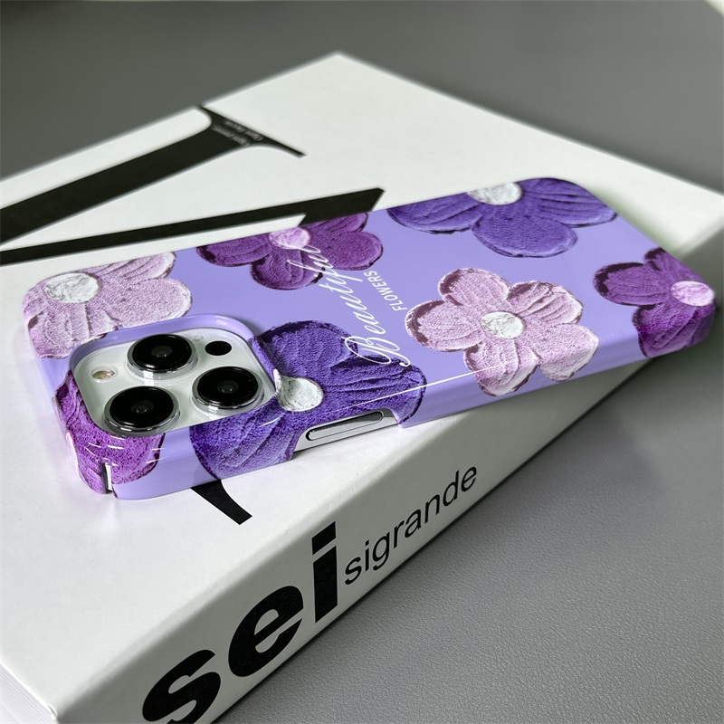 苹果1promax紫色花朵菲林壳