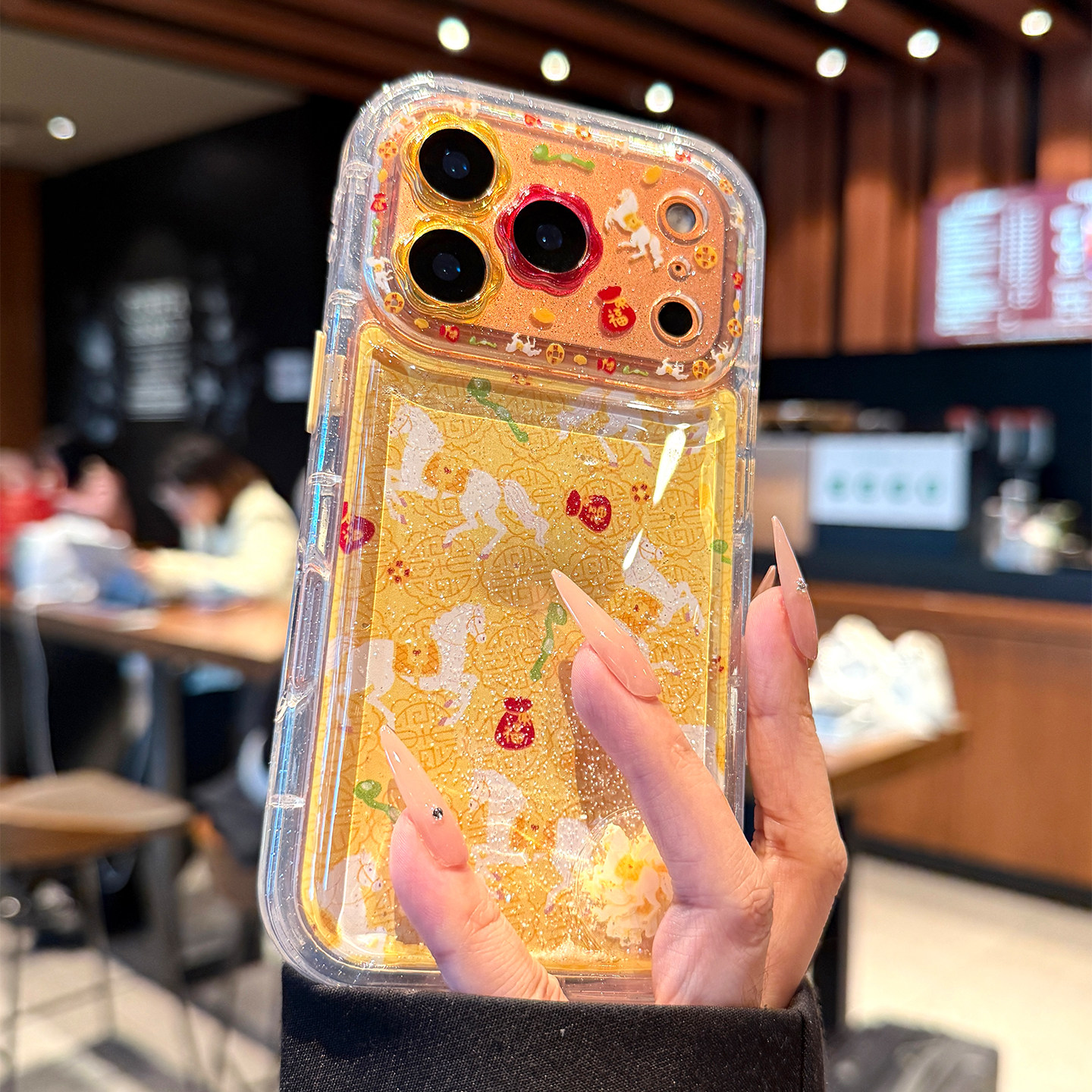 适用苹果17promax手机壳新款如意马iPhone17高级感17pro全包防摔16新年创意15超薄硅胶14的女款pm流沙保护套,3C数码配件,手机保护套/壳,淘宝优惠券,粉丝福利购,淘宝优惠卷