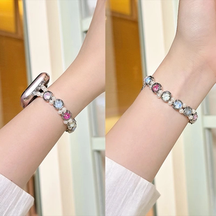 適用蘋果iwatch9手表表帶新款 s9多巴胺表帶s876代se手表帶女款 夏天透氣夏季 創(chuàng)意高級感小眾可愛 applewatch
