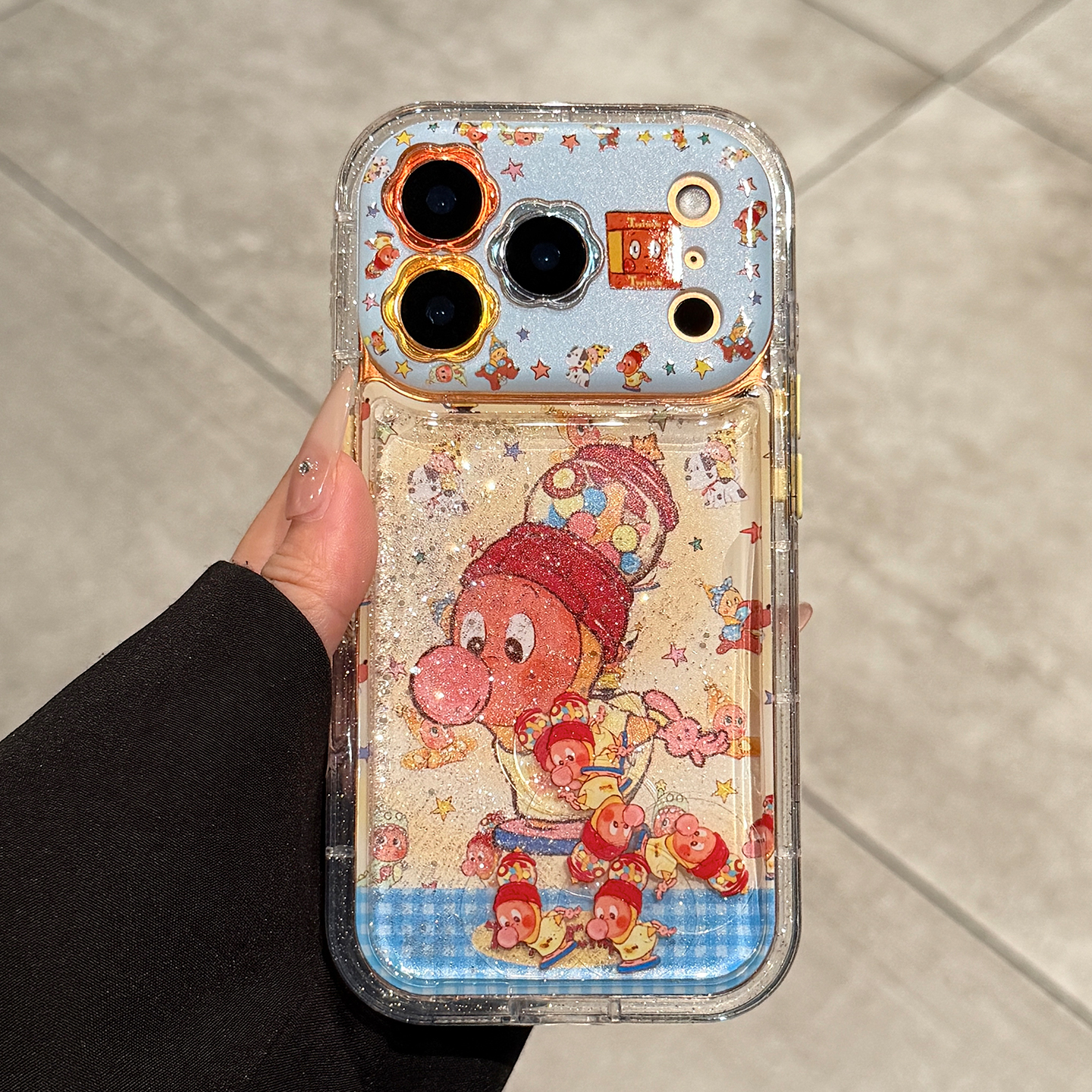 适用苹果17promax流沙星星人外壳