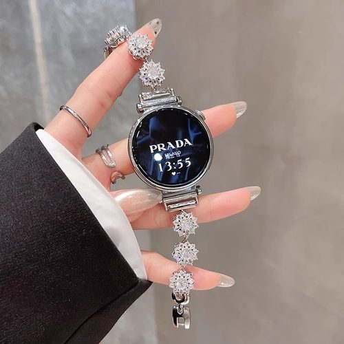 适用华为GT6/5表带GT4智能手表watch5pro冰凌花闪钻watch4金属gt3女夏季pro新款女款高级女士41mm时尚46夏天