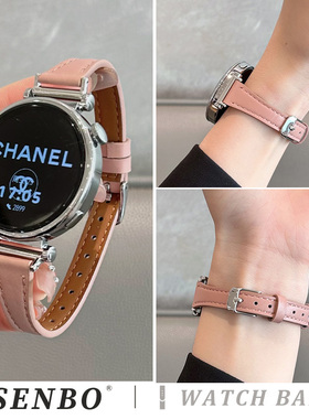 适用华为gt6/5手表带新款女士gt4细款真皮表带watch5智能手表watch4pro夏季时尚gt3运动腕带gt2男皮质gt高级