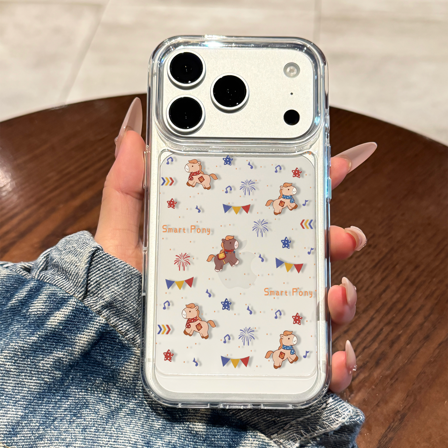 适用苹果17promax小马烟花手机壳