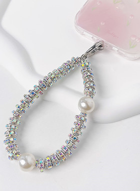 【圣铂】手机挂绳高端镶钻手腕链轻奢时尚diy串珠短链水钻cdd相机挂件高级感挂坠手机壳挂饰手提防丢吊绳女款