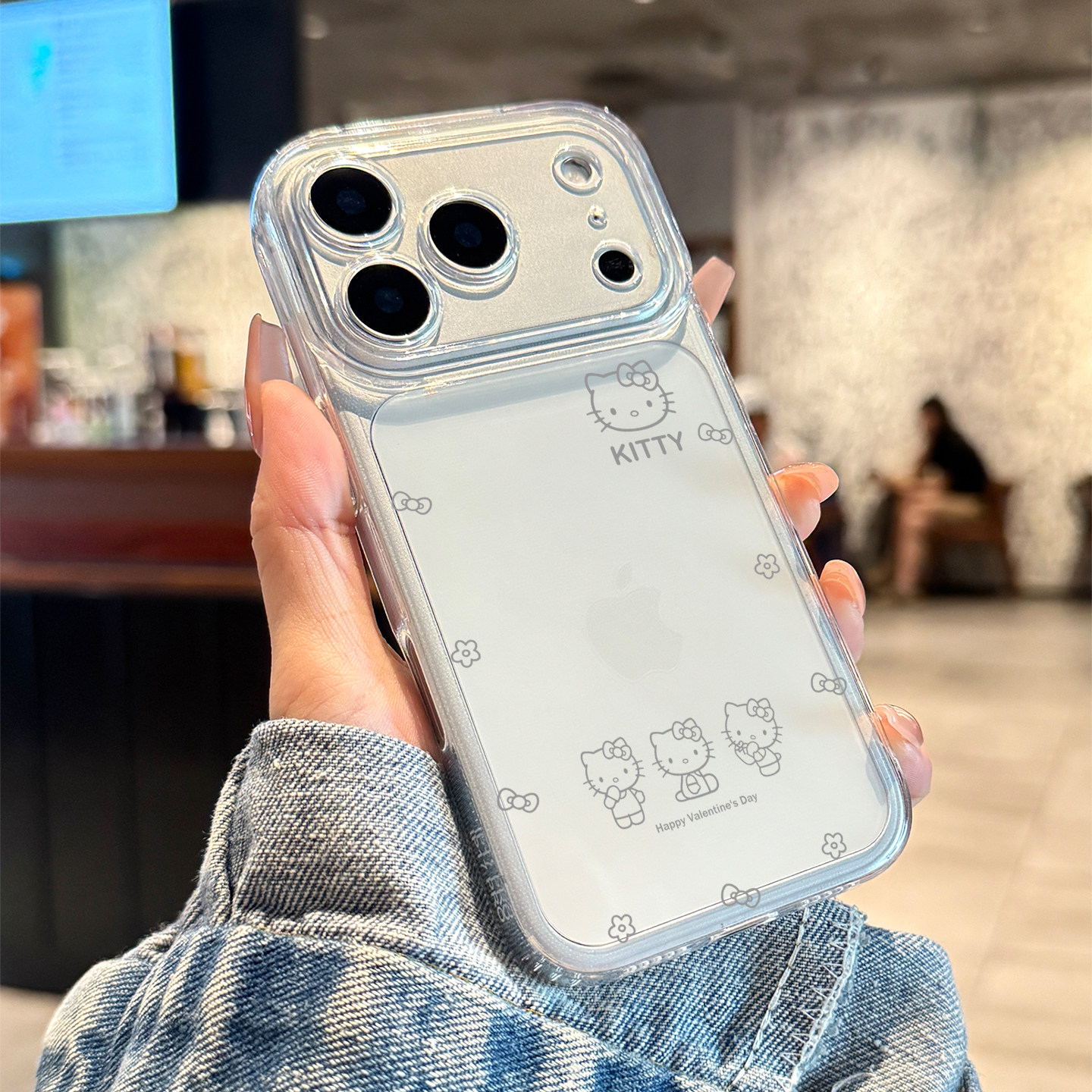 适用苹果17promax手机壳线条kt猫iPhone17新款17pro透明保护套16全包镜头air防摔15的女款14pm13硅胶12高级感
