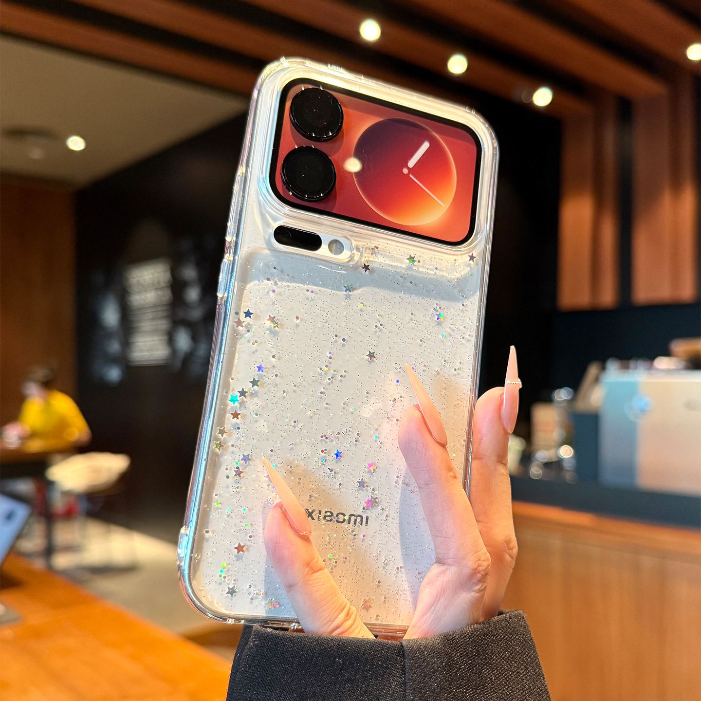 适用小米17promax闪粉星星