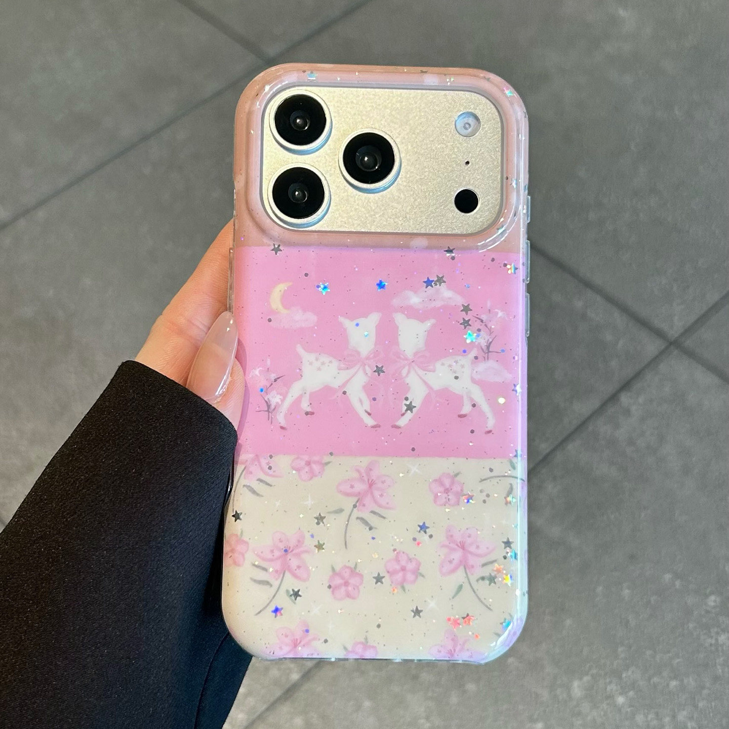 适用苹果17promax手机壳新款iPhone17梅花小鹿17pro高级感16的保护套15全包防摔14超薄硅胶16pm女款创意个性