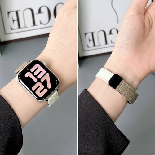 iwatch撞色磁吸扣真皮表带