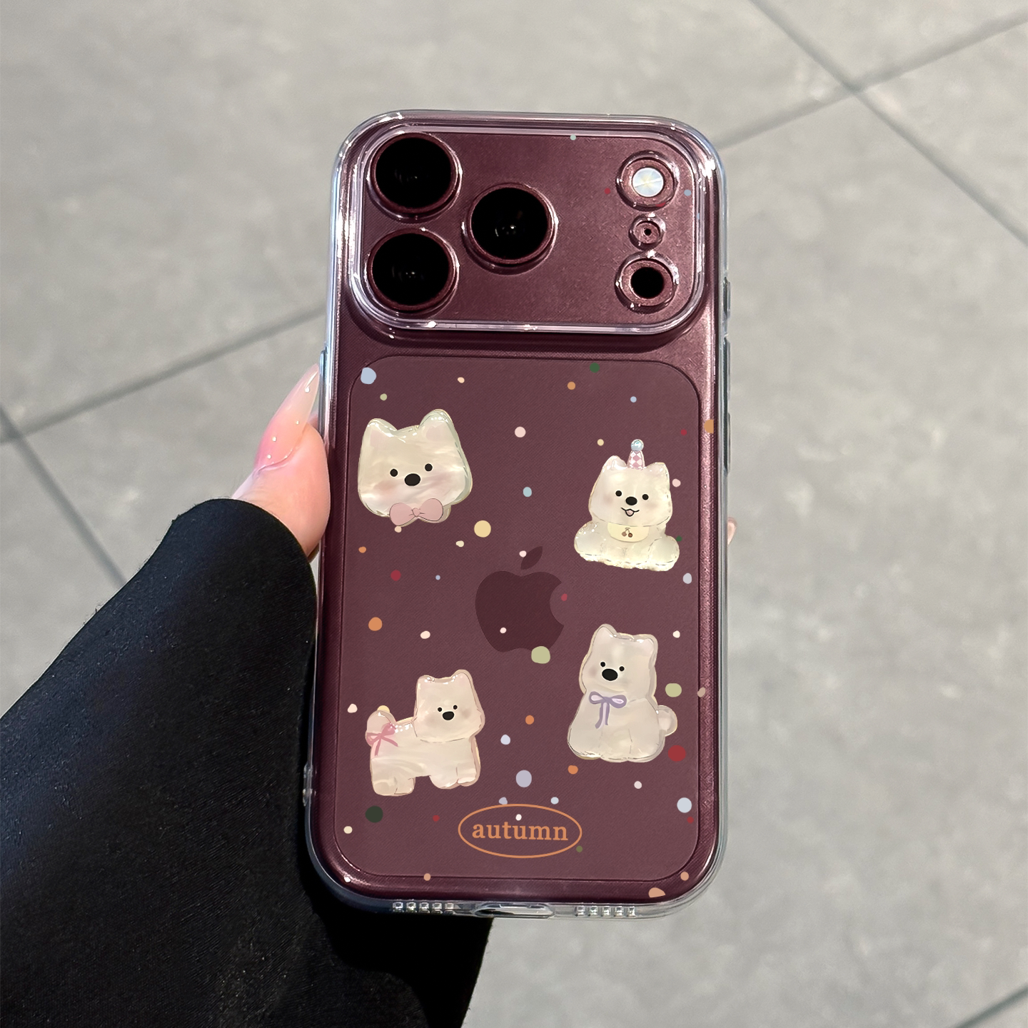 适用苹果18promax手机壳波点西高地iPhone18pro新款高级感透明17promax超好看小众女款17pro全包防摔硅胶外壳