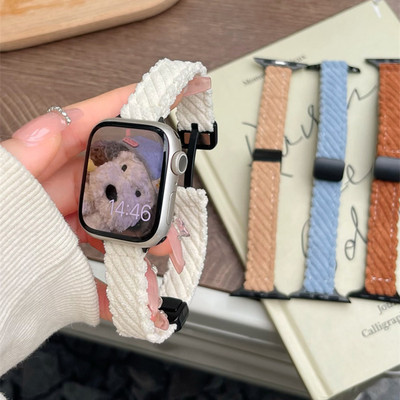 新款小蛮腰灯芯绒iwatch磁吸表带