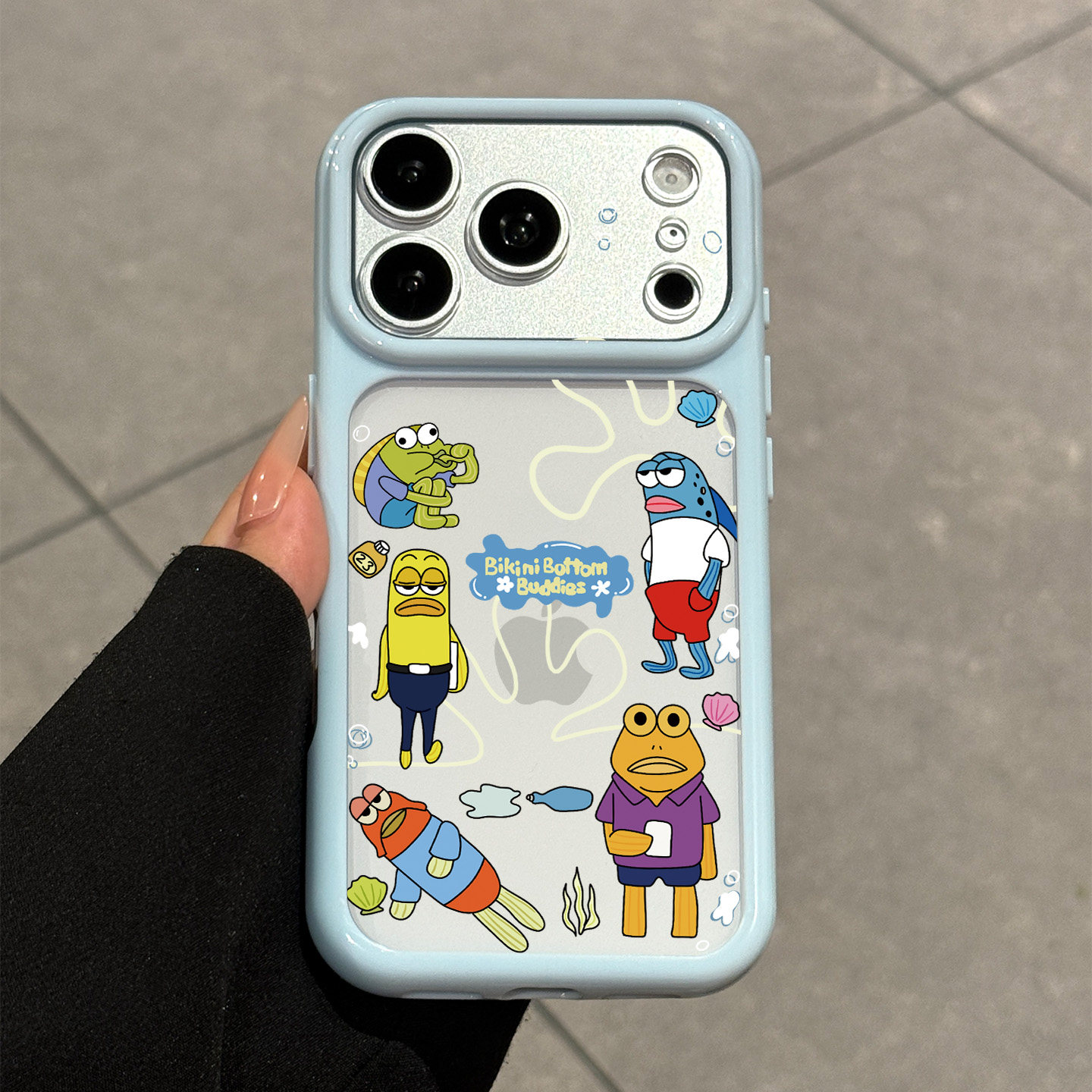 适用于苹果17promax手机壳新款iPhone17pro可爱比奇堡的局面16pro网红创意15高级感透明硅胶14小丑鱼创意独特 - 实物图