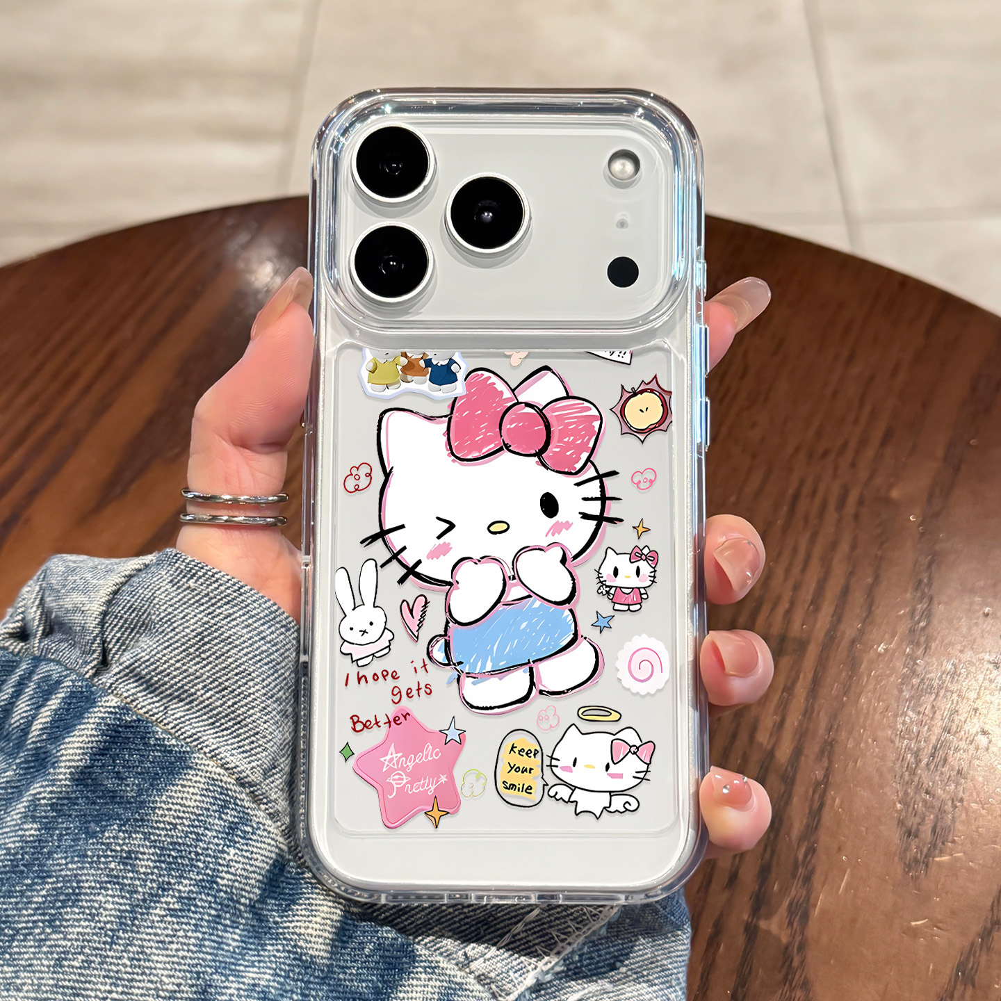 适用于苹果手机壳涂鸦贴纸kt猫