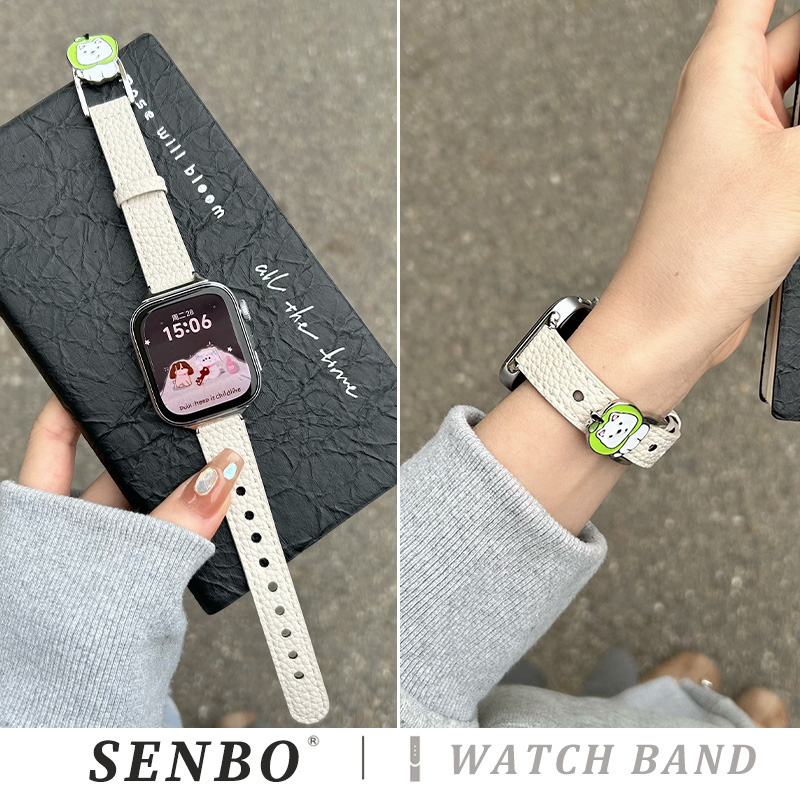 适用于华为fit4pro手表带新款watch fit4荔枝纹皮表带女款fit四三代秋冬可爱小狗fit3智能运动fit2男士替换带