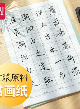 10袋得力75304书画纸8K12格国画练习纸竹浆原料宣纸书法纸30张/袋