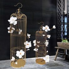 婚庆橱窗摆件婚礼金属摄影道具金色 饰鸟笼欧式 铁艺装