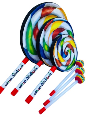 奥尔夫天地Orff world中国儿童打击乐器棒棒糖鼓玩具手敲鼓 BBTG