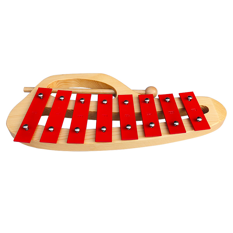Orff world/奥尔夫天地手提8音琴红色八音敲琴儿童乐器