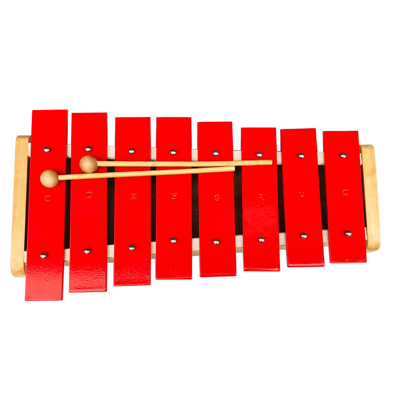奥尔夫天地大号红色铝片8音敲琴 幼儿园音乐教学教具 特价包邮
