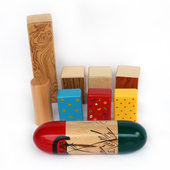 奥尔夫乐器木质沙响筒画椰树沙筒木沙铃长方形沙盒