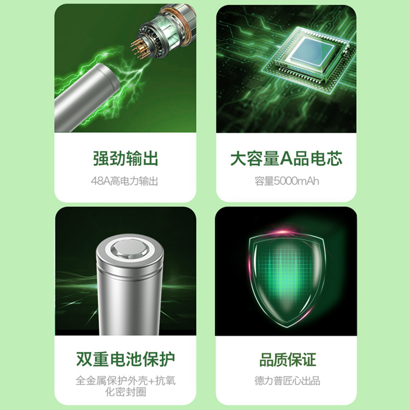 德力普21700高倍率锂电池4000mAh3.7v平头10c放电电芯电动车工具