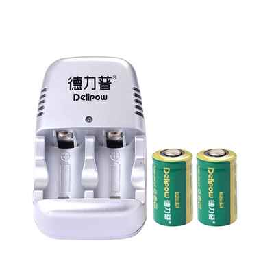 德力普cr2电池充电套装 3V锂电池拍立得mini25相机 CR2充电电池