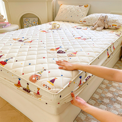 A类四季通用亲肤抗菌大豆夹棉床笠床罩床垫保护罩2025新款床单套